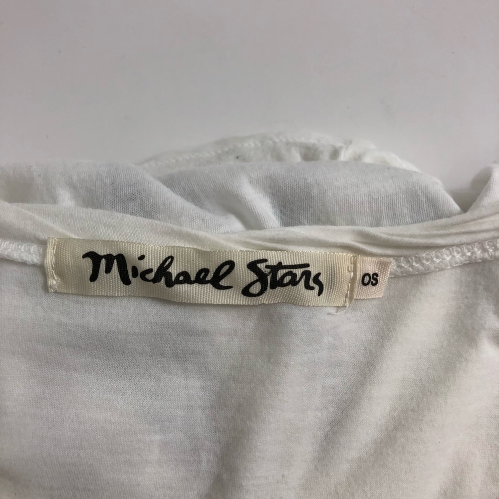 Michael Stars “Park Av” White Short Sleeve Tee OS - Picture 3 of 7